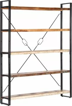 Furniture Limited - Boekenkast Met 5 Schappen 140x30x180 Cm Massief Gerecycled Hout