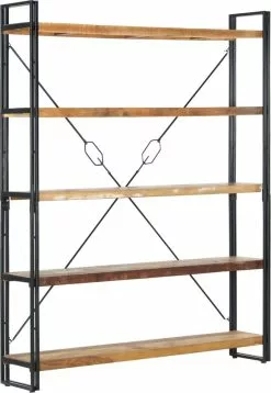 Furniture Limited - Boekenkast Met 5 Schappen 140x30x180 Cm Massief Gerecycled Hout 16 Furniture Limited - Boekenkast Met 5 Schappen 140x30x180 Cm Massief Gerecycled Hout -DECORATIE Winkel 827x1200 1