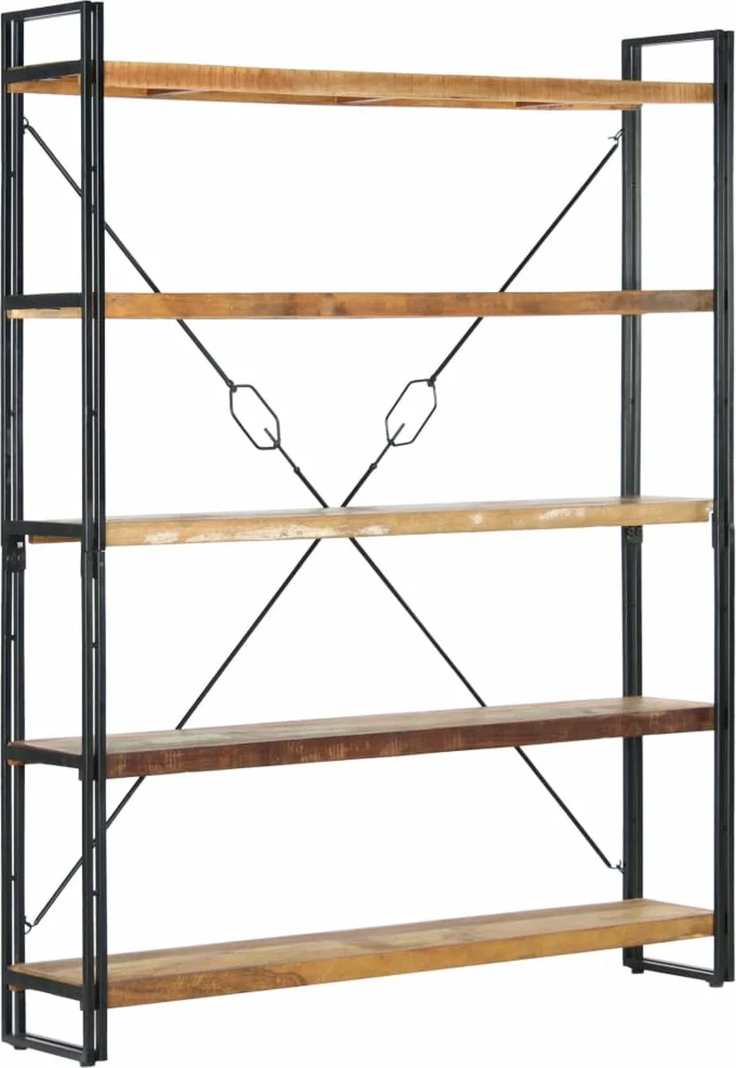 Furniture Limited - Boekenkast Met 5 Schappen 140x30x180 Cm Massief Gerecycled Hout 8 Furniture Limited - Boekenkast Met 5 Schappen 140x30x180 Cm Massief Gerecycled Hout - Afbeelding 6