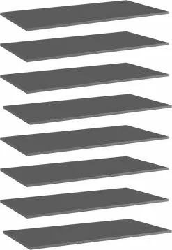 Furniture Limited - Wandschappen 8 St 80x20x1,5 Cm Spaanplaat Hoogglans Grijs -DECORATIE Winkel 828x1200 2