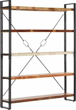 Furniture Limited - Boekenkast Met 5 Schappen 140x30x180 Cm Massief Gerecycled Hout 13 Furniture Limited - Boekenkast Met 5 Schappen 140x30x180 Cm Massief Gerecycled Hout -DECORATIE Winkel 829x1200