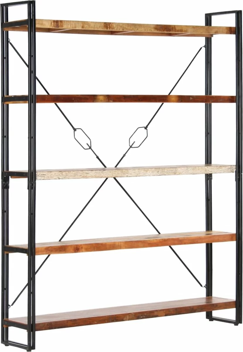 Furniture Limited - Boekenkast Met 5 Schappen 140x30x180 Cm Massief Gerecycled Hout 5 Furniture Limited - Boekenkast Met 5 Schappen 140x30x180 Cm Massief Gerecycled Hout - Afbeelding 3
