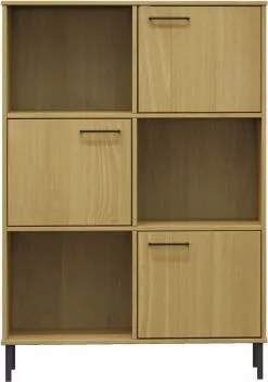 Furniture Limited - Boekenkast Met Metalen Poten OSLO 90x35x128,5 Cm Hout Bruin -DECORATIE Winkel 843x1200