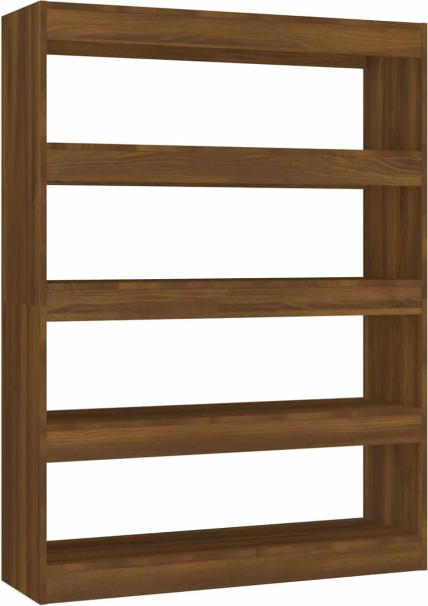 Furniture Limited - Boekenkast/kamerscherm 100x30x135 Cm Bruineikenkleurig 11 Furniture Limited - Boekenkast/kamerscherm 100x30x135 Cm Bruineikenkleurig - Afbeelding 9