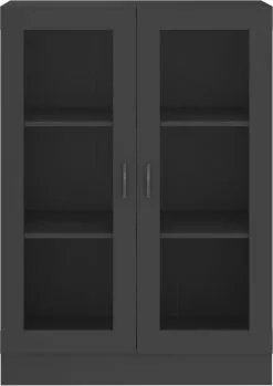 Furniture Limited - Vitrinekast 82,5x30,5x115 Cm Spaanplaat Grijs 15 Furniture Limited - Vitrinekast 82,5x30,5x115 Cm Spaanplaat Grijs -DECORATIE Winkel 850x1200 1