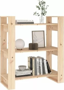 Furniture Limited - Boekenkast/kamerscherm 80x35x91 Cm Massief Grenenhout -DECORATIE Winkel 856x1200