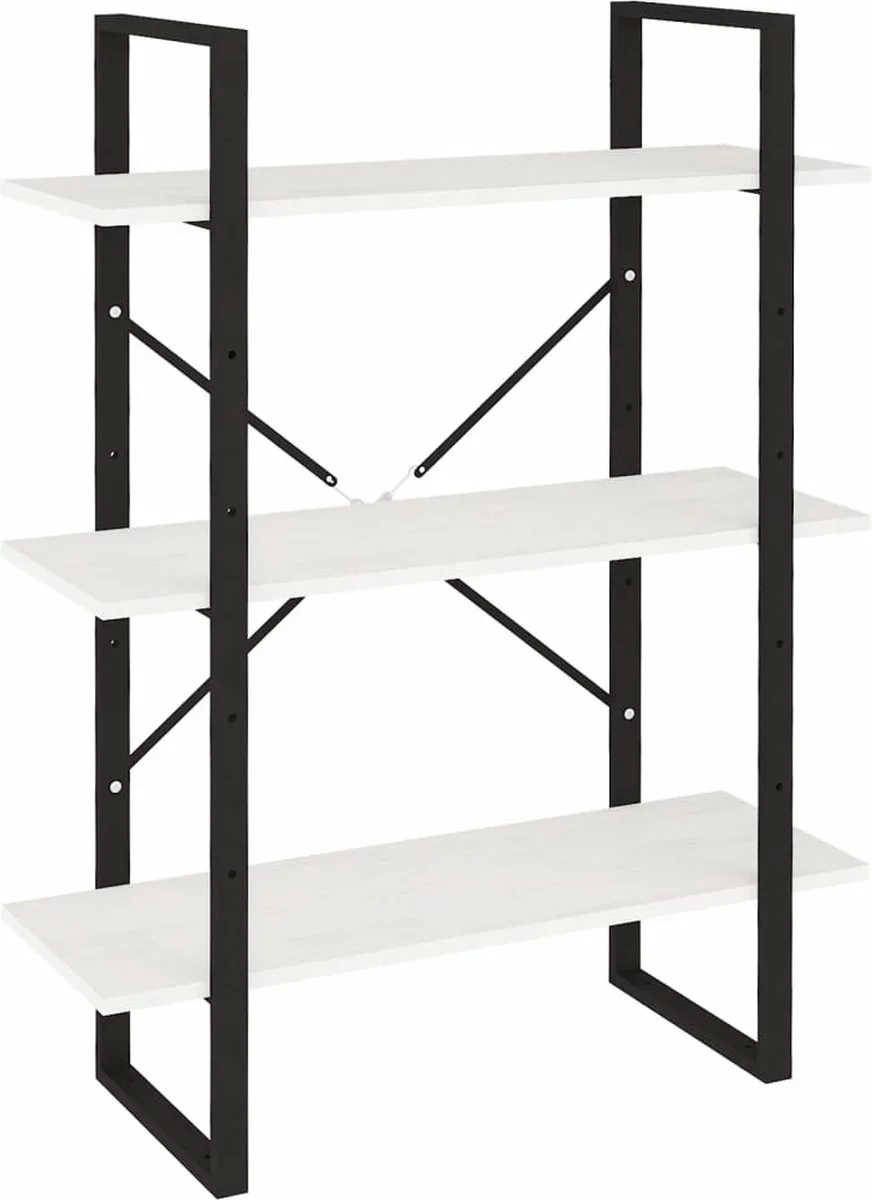 Furniture Limited - Boekenkast Met 3 Schappen 80x30x105 Cm Massief Grenenhout Wit 11 Furniture Limited - Boekenkast Met 3 Schappen 80x30x105 Cm Massief Grenenhout Wit - Afbeelding 9