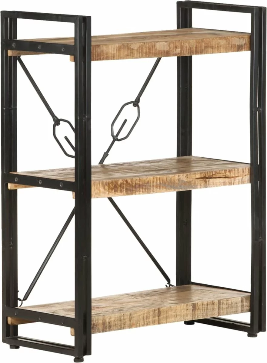 Furniture Limited - Boekenkast Met 3 Schappen 60x30x80 Cm Massief Mangohout 6 Furniture Limited - Boekenkast Met 3 Schappen 60x30x80 Cm Massief Mangohout - Afbeelding 4