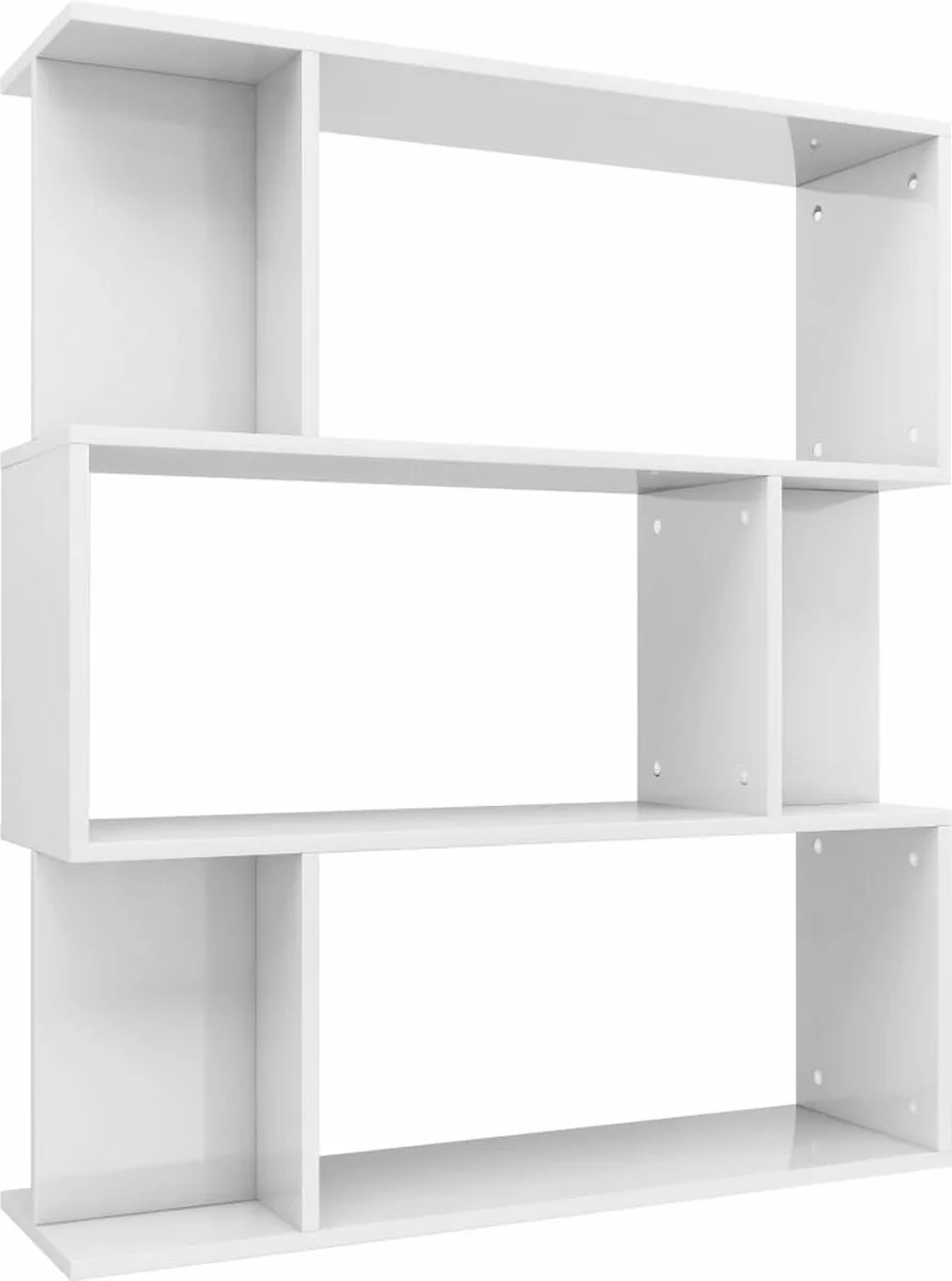 Furniture Limited - Boekenkast/kamerscherm 80x24x96 Cm Hoogglans Wit 8 Furniture Limited - Boekenkast/kamerscherm 80x24x96 Cm Hoogglans Wit - Afbeelding 6
