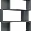 Furniture Limited - Boekenkast/kamerscherm 80x24x96 Cm Bewerkt Hout Hoogglans Grijs