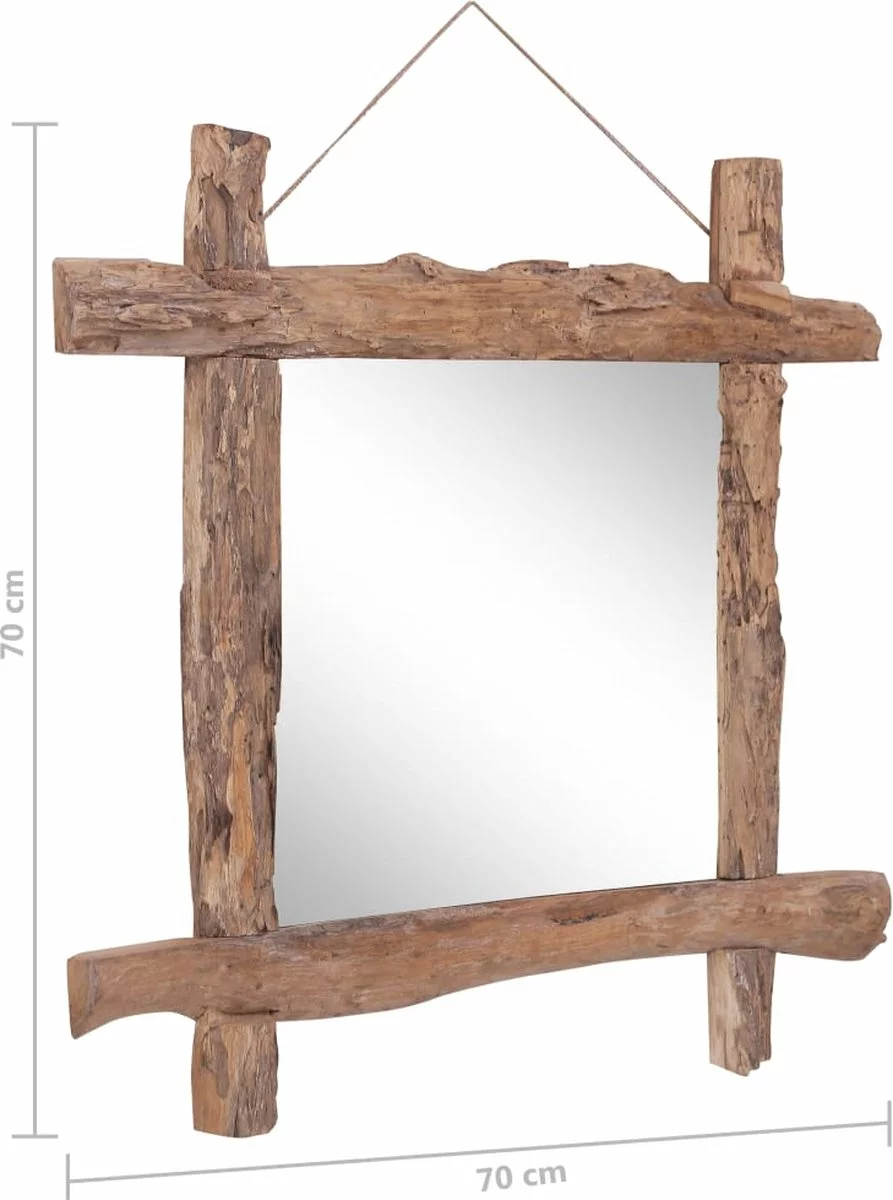 Furniture Limited - Spiegel Houtblokken 70x70 Cm Massief Gerecycled Hout Furniture Limited -l 7 Furniture Limited - Spiegel Houtblokken 70x70 Cm Massief Gerecycled Hout Furniture Limited -l - Afbeelding 5