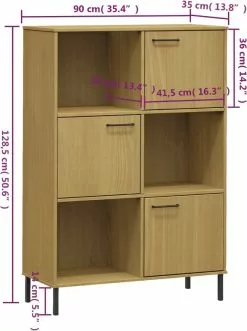 Furniture Limited - Boekenkast Met Metalen Poten OSLO 90x35x128,5 Cm Hout Bruin -DECORATIE Winkel 895x1200 1