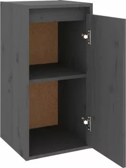 Furniture Limited - Wandkast 30x30x60 Cm Massief Grenenhout Grijs -DECORATIE Winkel 901x1200