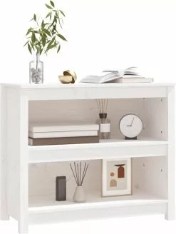 Furniture Limited - Boekenkast 80x35x68 Cm Massief Grenenhout Wit -DECORATIE Winkel 904x1200