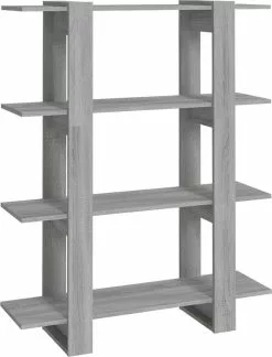 Furniture Limited - Boekenkast/kamerscherm 100x30x123,5 Cm Grijs Sonoma Eiken -DECORATIE Winkel 916x1200