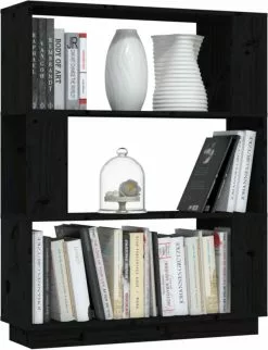 Furniture Limited - Boekenkast/kamerscherm 80x25x101 Cm Massief Grenenhout Zwart 16 Furniture Limited - Boekenkast/kamerscherm 80x25x101 Cm Massief Grenenhout Zwart -DECORATIE Winkel 920x1200