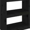 Furniture Limited - Boekenkast/kamerscherm 60x30x71,5 Cm Massief Grenenhout Zwart -DECORATIE Winkel 921x1200