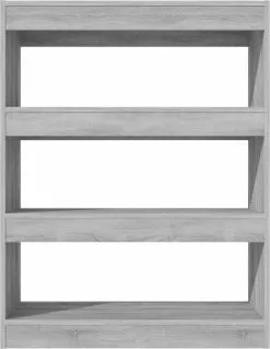 Furniture Limited - Boekenkast/kamerscherm 80x30x103 Cm Bewerkt Hout Grijs Sonoma -DECORATIE Winkel 930x1200 2