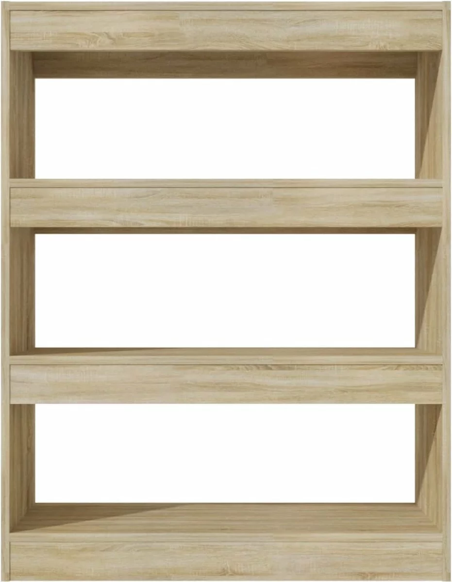 Furniture Limited - Boekenkast/kamerscherm 80x30x103 Cm Bewerkt Hout Sonoma Eiken 6 Furniture Limited - Boekenkast/kamerscherm 80x30x103 Cm Bewerkt Hout Sonoma Eiken - Afbeelding 4