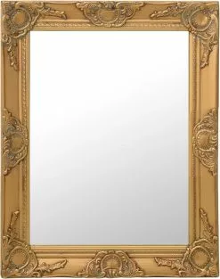 Furniture Limited - Wandspiegel Barok Stijl 50x60 Cm Goudkleurig