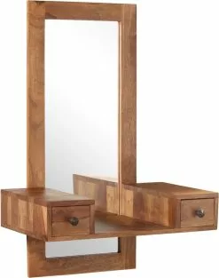 Furniture Limited - Opmaakspiegel Met 2 Lades Massief Sheeshamhout -DECORATIE Winkel 947x1200 3