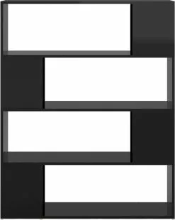 Furniture Limited - Boekenkast/kamerscherm 100x24x124 Cm Hoogglans Zwart 14 Furniture Limited - Boekenkast/kamerscherm 100x24x124 Cm Hoogglans Zwart -DECORATIE Winkel 954x1200 1