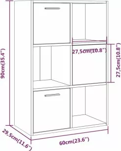 Furniture Limited - Opbergkast 60x29,5x90 Cm Bruineikenkleurig -DECORATIE Winkel 956x1200 1