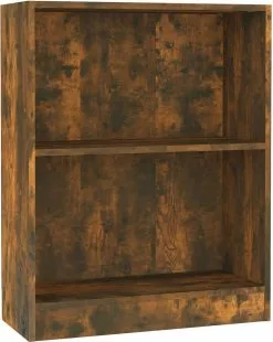 Furniture Limited - Boekenkast 60x24x74,5 Cm Bewerkt Hout Gerookt Eikenkleurig