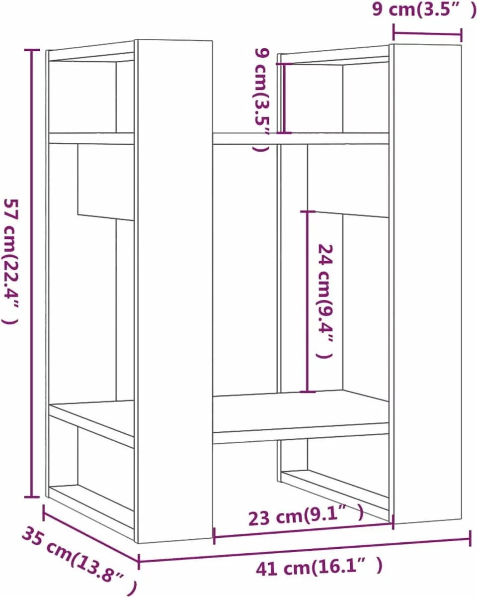 Furniture Limited - Boekenkast/kamerscherm 41x35x57 Cm Grenenhout Honingbruin 9 Furniture Limited - Boekenkast/kamerscherm 41x35x57 Cm Grenenhout Honingbruin - Afbeelding 7