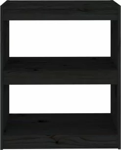 Furniture Limited - Boekenkast/kamerscherm 60x30x71,5 Cm Massief Grenenhout Zwart -DECORATIE Winkel 968x1200