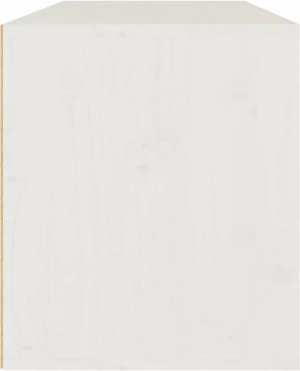 Furniture Limited - Wandkast 80x30x35 Cm Massief Grenenhout Wit 4 Furniture Limited - Wandkast 80x30x35 Cm Massief Grenenhout Wit - Afbeelding 2