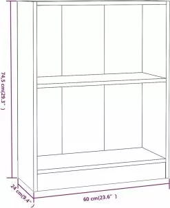 Furniture Limited - Boekenkast 60x24x74,5 Cm Bewerkt Hout Gerookt Eikenkleurig -DECORATIE Winkel 979x1200
