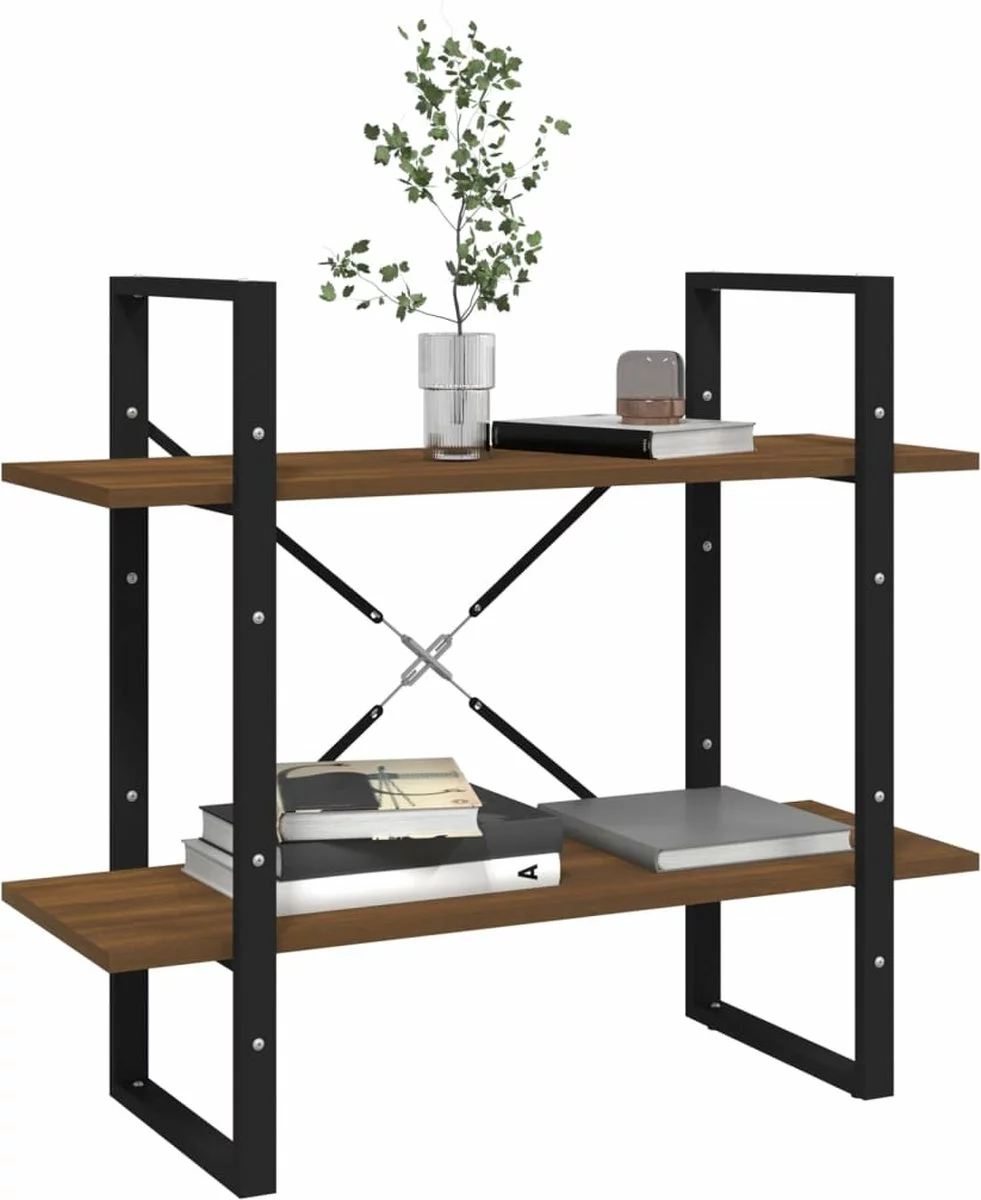 Furniture Limited - Boekenkast Met 2 Schappen 68x30x70 Cm Bewerkt Hout Bruineiken 4 Furniture Limited - Boekenkast Met 2 Schappen 68x30x70 Cm Bewerkt Hout Bruineiken - Afbeelding 2
