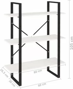 Furniture Limited - Boekenkast Met 3 Schappen 80x30x105 Cm Massief Grenenhout Wit 15 Furniture Limited - Boekenkast Met 3 Schappen 80x30x105 Cm Massief Grenenhout Wit -DECORATIE Winkel 987x1200 1
